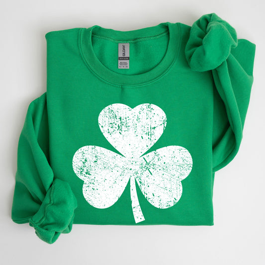 Retro Shamrock, Clover, Lucky, Irish, Lucky Charm, St Patrick's Day Sweatshirt