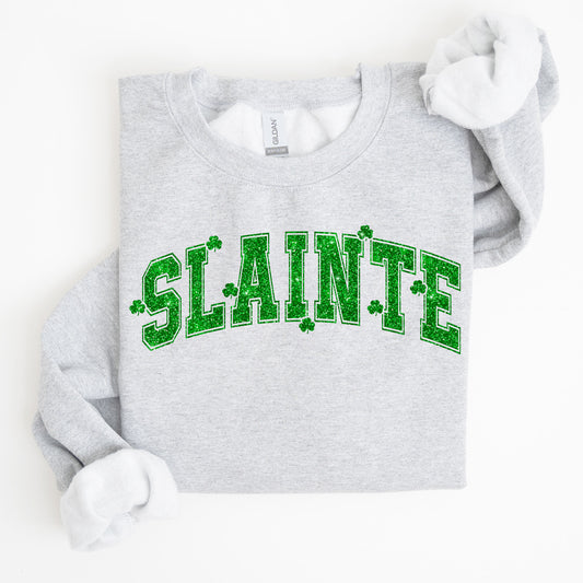 Slainte, Shamrock, Clover, Lucky, Irish, Lucky Charm, Retro, St Patrick's Day Sweatshirt