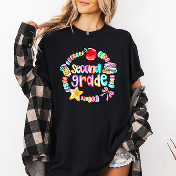 Second Grade Teacher Bow Back To School First Day Cute Teacher Appreciation Comfort Colors Tee