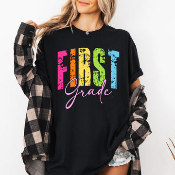 First Grade Retro Teacher Back To School Teacher Appreciation Comfort Colors Tee