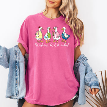 Silly Goose Teacher Club Back to School First Day of School Teacher Appreciation Comfort Colors Tee