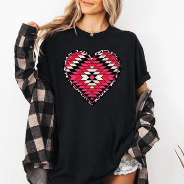 Aztec Cowboy Heart, Western, Valentine's Day, Comfort Colors T-Shirt