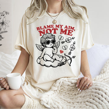 Blame My Aim, Not Me, Cupid, Funny, Love, Valentine's Day, Comfort Colors T-Shirt