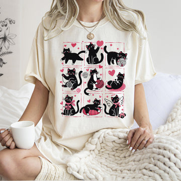 Cat Lover, Valentine's Day, Cute, Adorable, Love, Comfort Colors T-Shirt