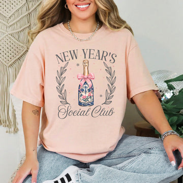 New Years Eve Social Club Party Champagne 2026 Celebration Edition Festive Toast Night Comfort Colors Tee