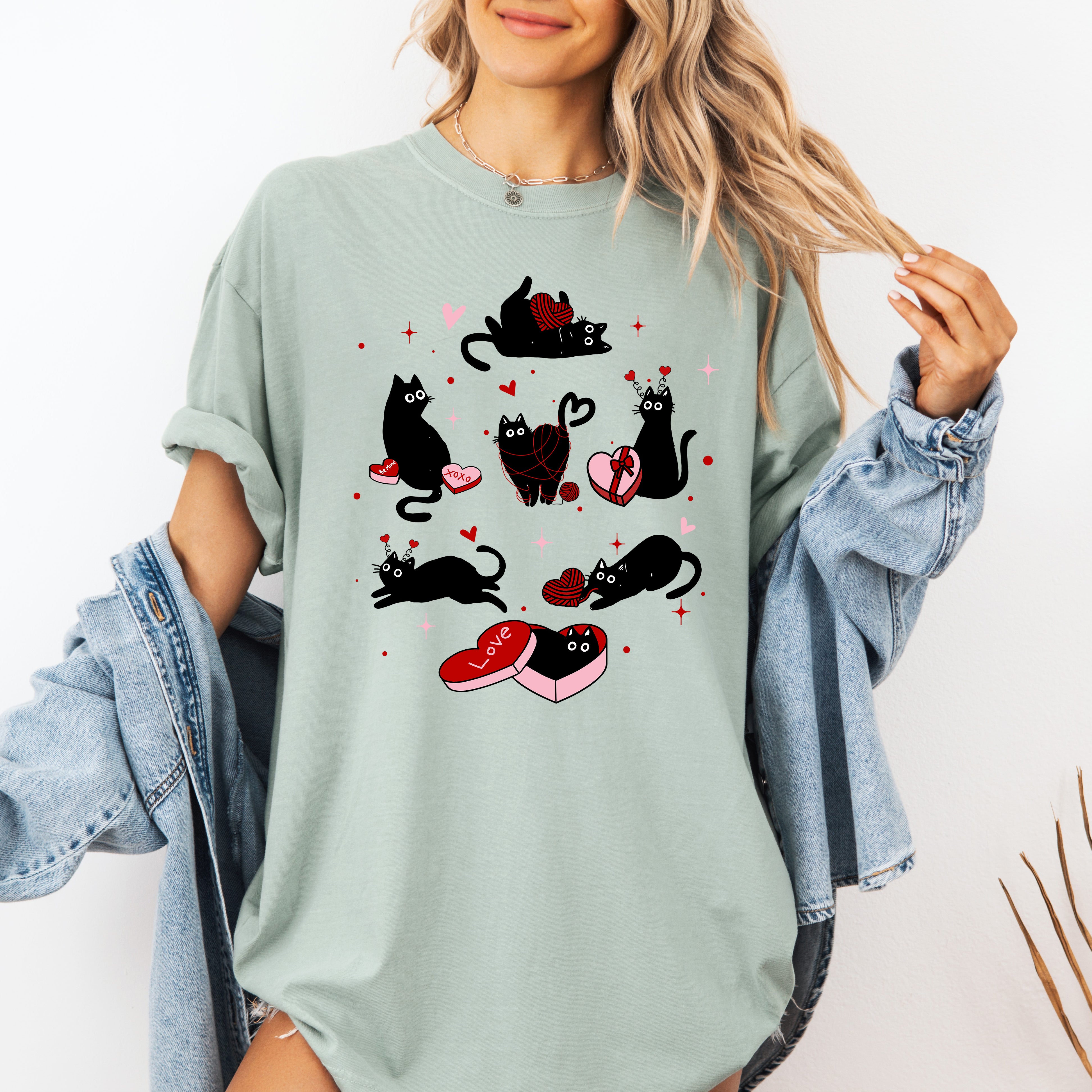 Valentine's Day Kitties, Cat Lover, Love, Comfort Colors T-Shirt