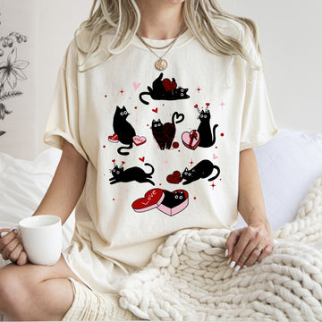 Valentine's Day Kitties, Cat Lover, Love, Comfort Colors T-Shirt