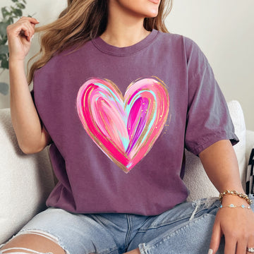 Glittery Brush Stroke Heart, Valentine's Day, Love, Comfort Colors T-Shirt