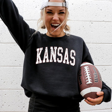 Kansas, Football, Sports, Game Day, Big Game, Touchdown, Tailgate Party, University, College, State Sweatshirt