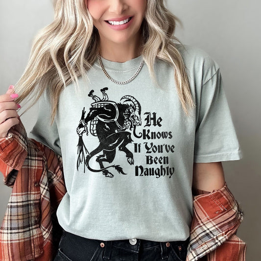 Krampus, Naughty, Santa, Christmas, Nice, Comfort Colors, Tshirt