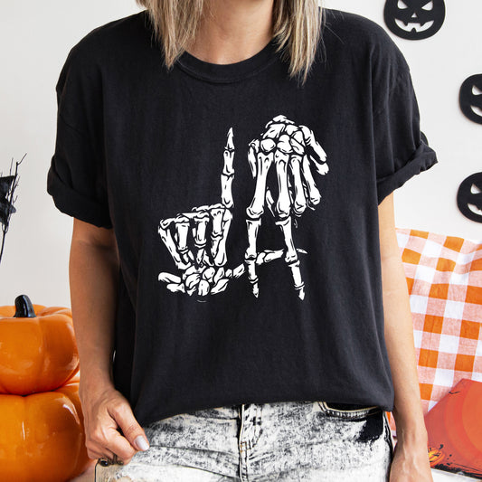 LA Skeleton Retro Halloween Comfort Colors Tshirt