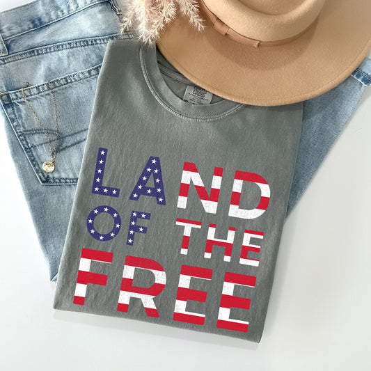 Land Of The Free Patriotic 4th of July Comfort Colors Tshirt