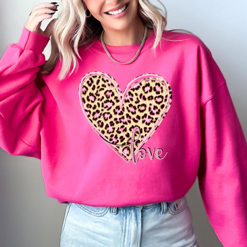 Leopard Print Heart, Love, Valentine's Day Sweatshirt