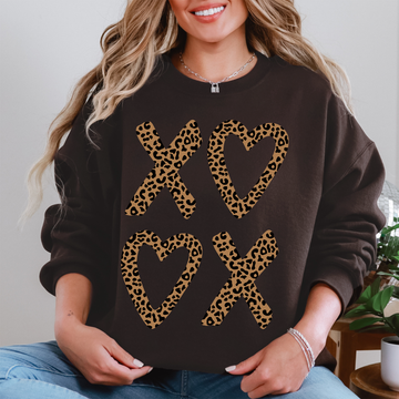 Leopard Print, XOXO, Valentine's Day, Cute, Sassy, Love Sweatshirt