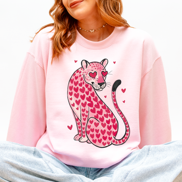 Leopard, Heart Shaped Spots, Valentine's Day, Love Sweatshirt