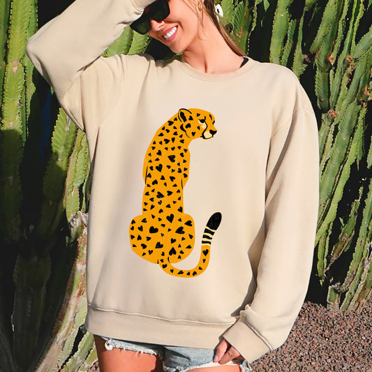 Leopard, Heart Spots, Valentine's Day Sweatshirt