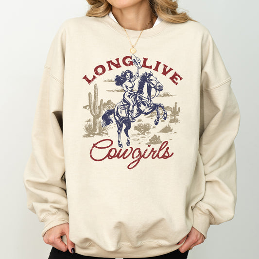 Long Live Cowgirls, Horse, Cowboy Western Country Sweatshirt