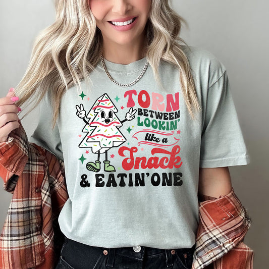 Looking Like A Snack, Christmas Tree Cake, Little Debbie, Comfort Colors, Tshirt