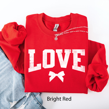 Love, Bow, Varsity, Valentine's Day Sweatshirt