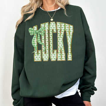Lucky, Shamrock Print, St Patrick's Day, Irish Sweatshirt