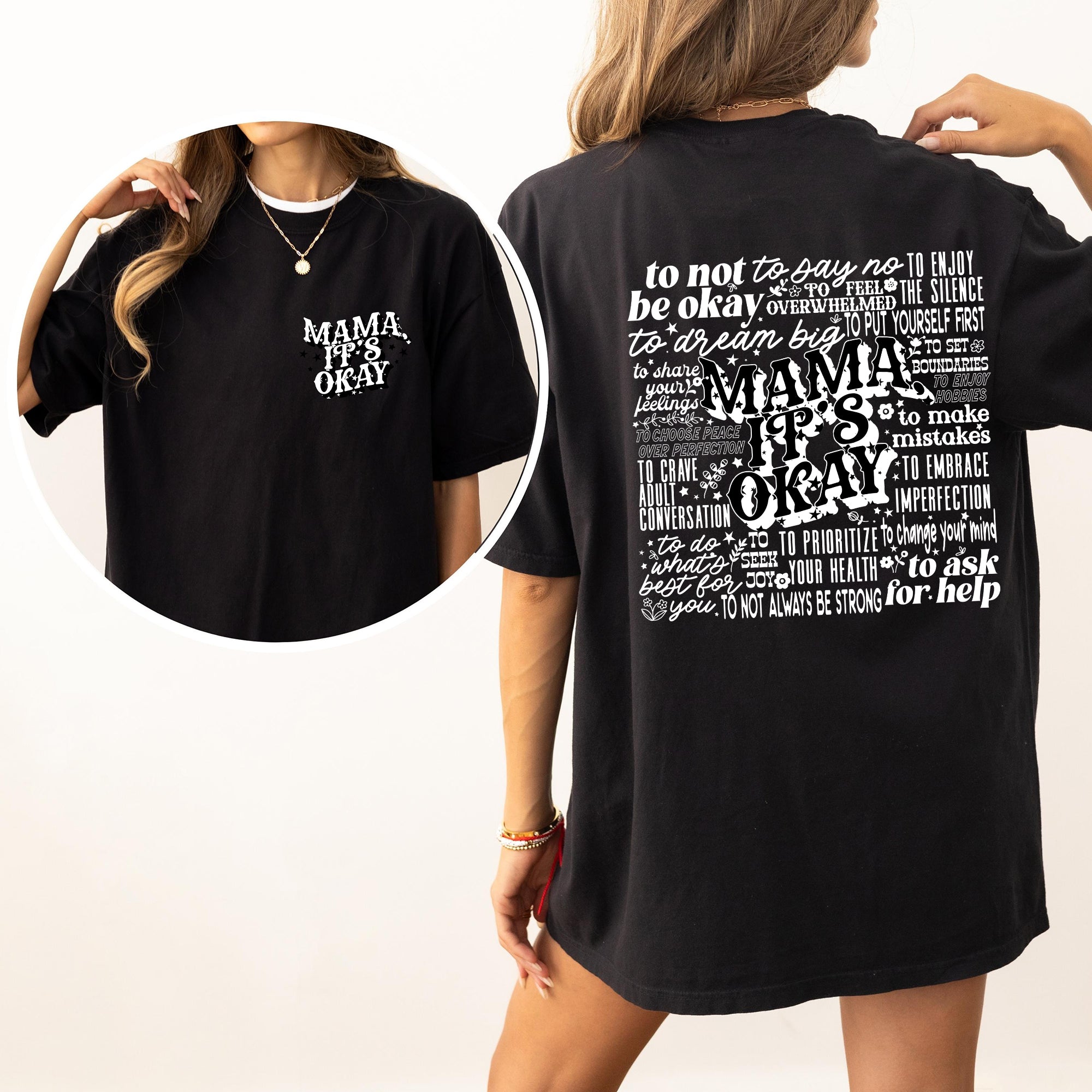 Mama It's Okay, Mental Health, Self Care, Motherhood, Mother's Day, Comfort Colors Tshirt