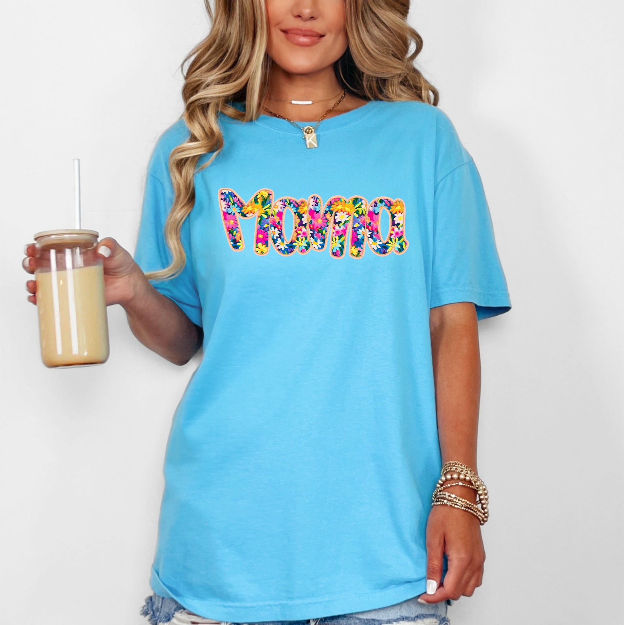 Mama, Floral, Flowers, Mother's Day, Bright, Colorful, Pastels Tshirt Comfort Colors T-Shirt