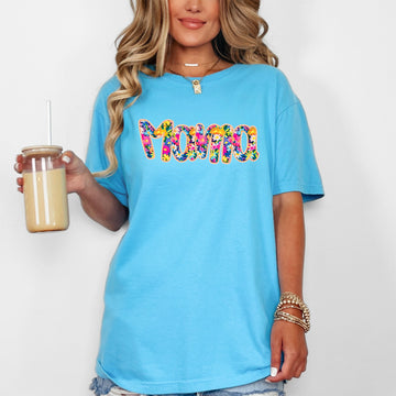 Mama, Floral, Flowers, Mother's Day, Bright, Colorful, Pastels Tshirt Comfort Colors T-Shirt