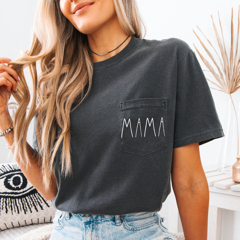Mama, Minimalist Pocket Tee, Comfort Colors, Mother's Day, Comfort Colors Tshirt