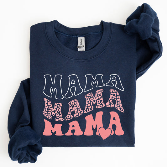 Mama, Leopard, Heart, Mom, Mother's Day Gift Sweatshirt