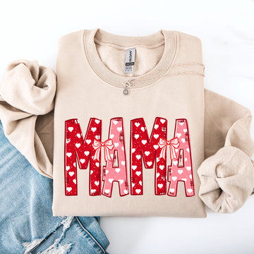 Mama, Valentine's Day, Ribbons, Hearts, Love Sweatshirt