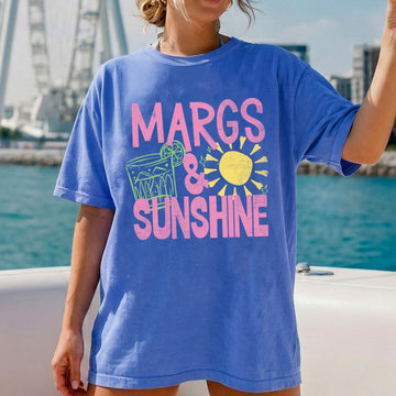 Margs and Sunshine, Margaritas, Beach Ready, Vacation, Sunshine, Summer Fun Comfort Colors T-Shirt