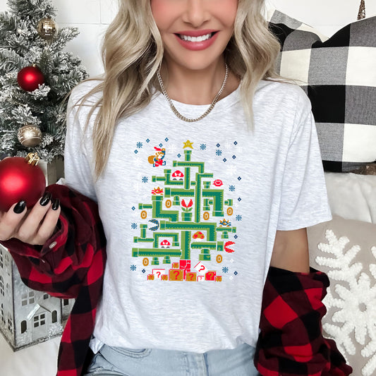 Mario Christmas, Retro, Classic, Video Game, Super Soft Tees