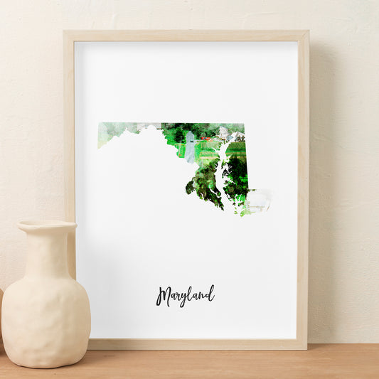 Maryland Watercolor Map