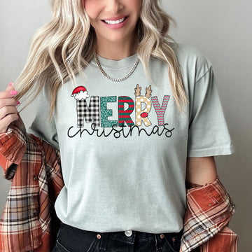 Merry Christmas, Funny Text, Santa , Comfort Colors Tshirt