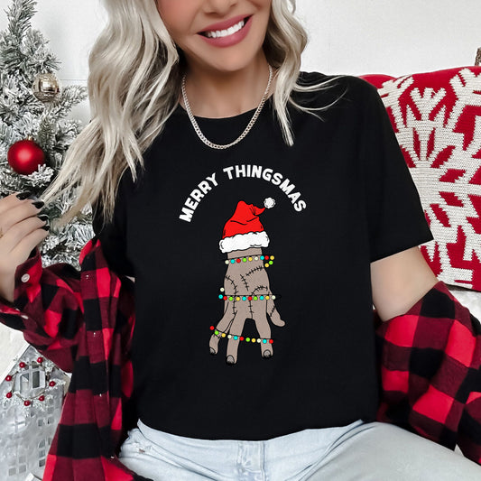 Merry Thingsmas, Christmas, Wednesday, Spooky, Zombie Super Soft Tees