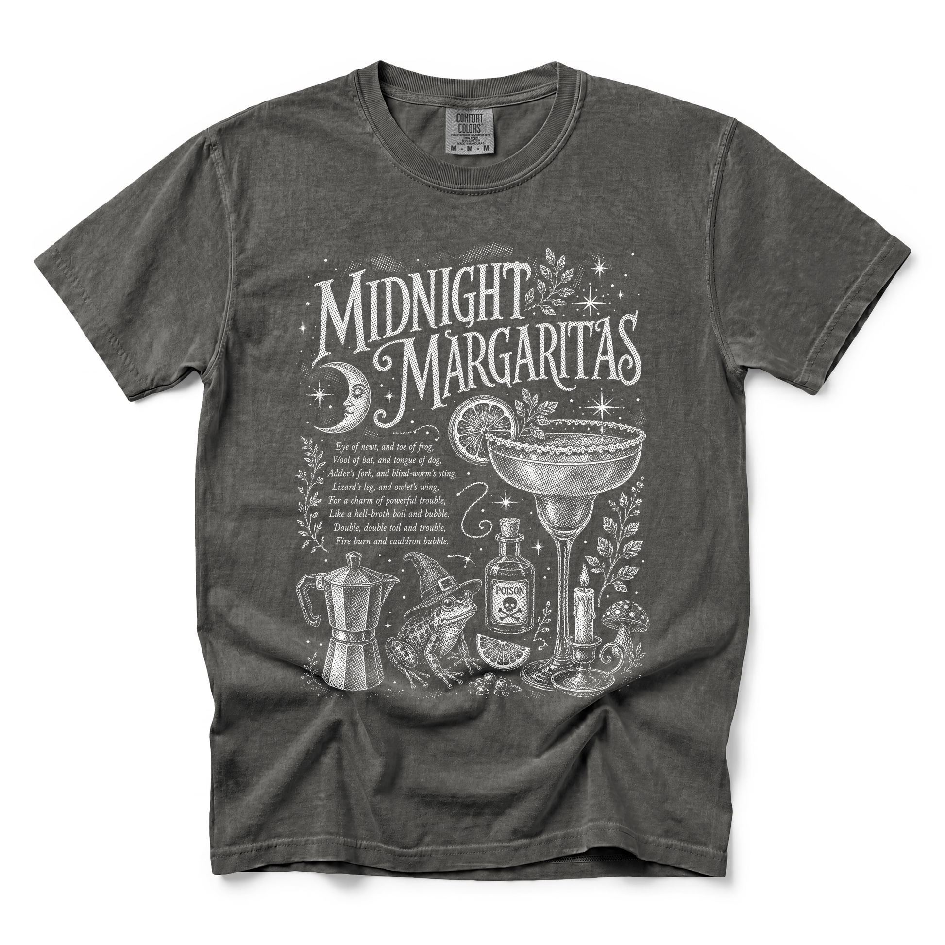 Midnight Margaritas graphic on Comfort Colors 1717 in Pepper