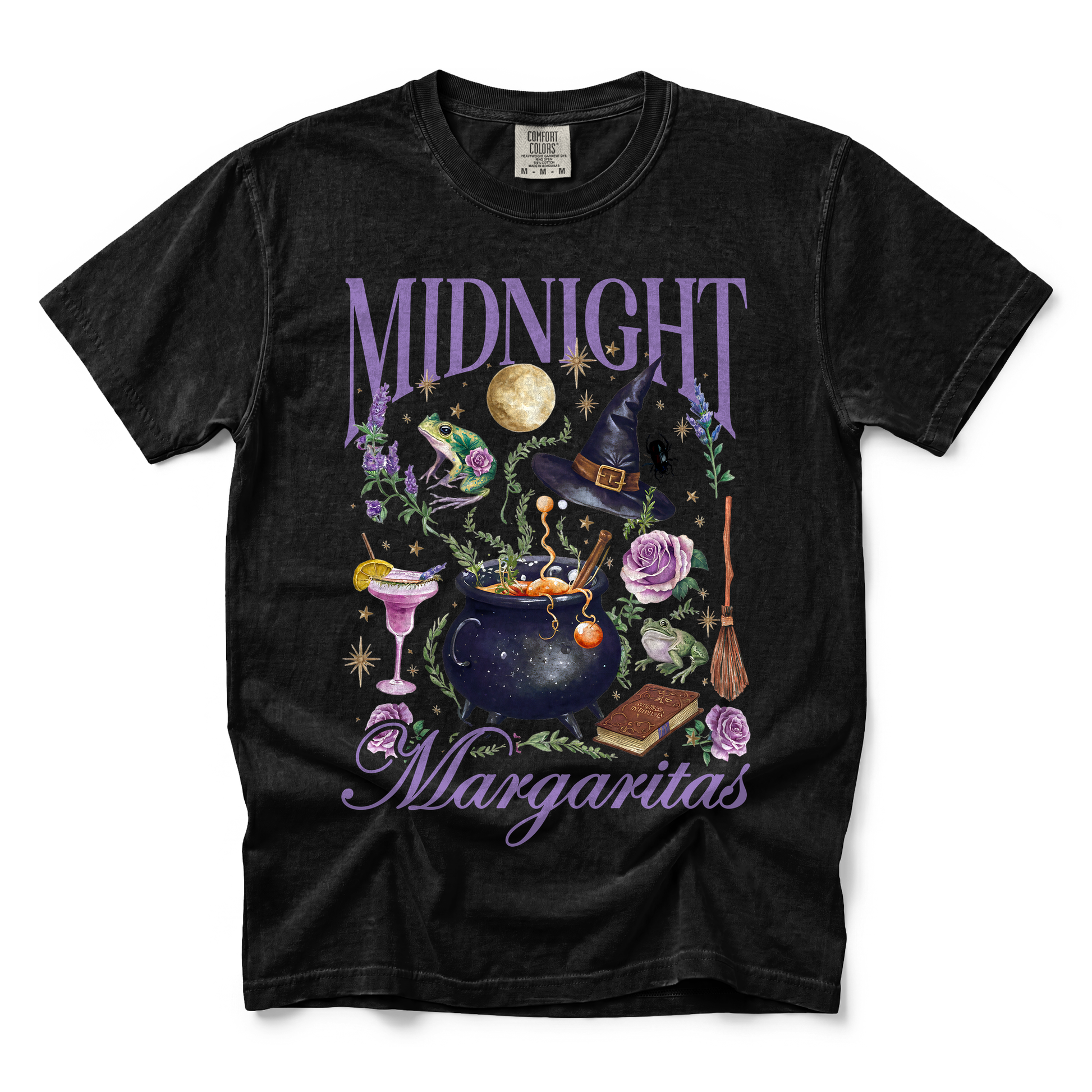 Midnight Margaritas graphic on Comfort Colors 1717 in Black