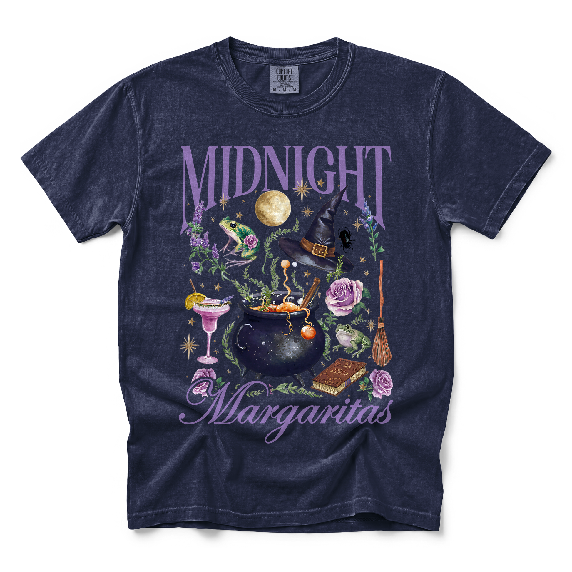 Midnight Margaritas graphic on Comfort Colors 1717 in Navy