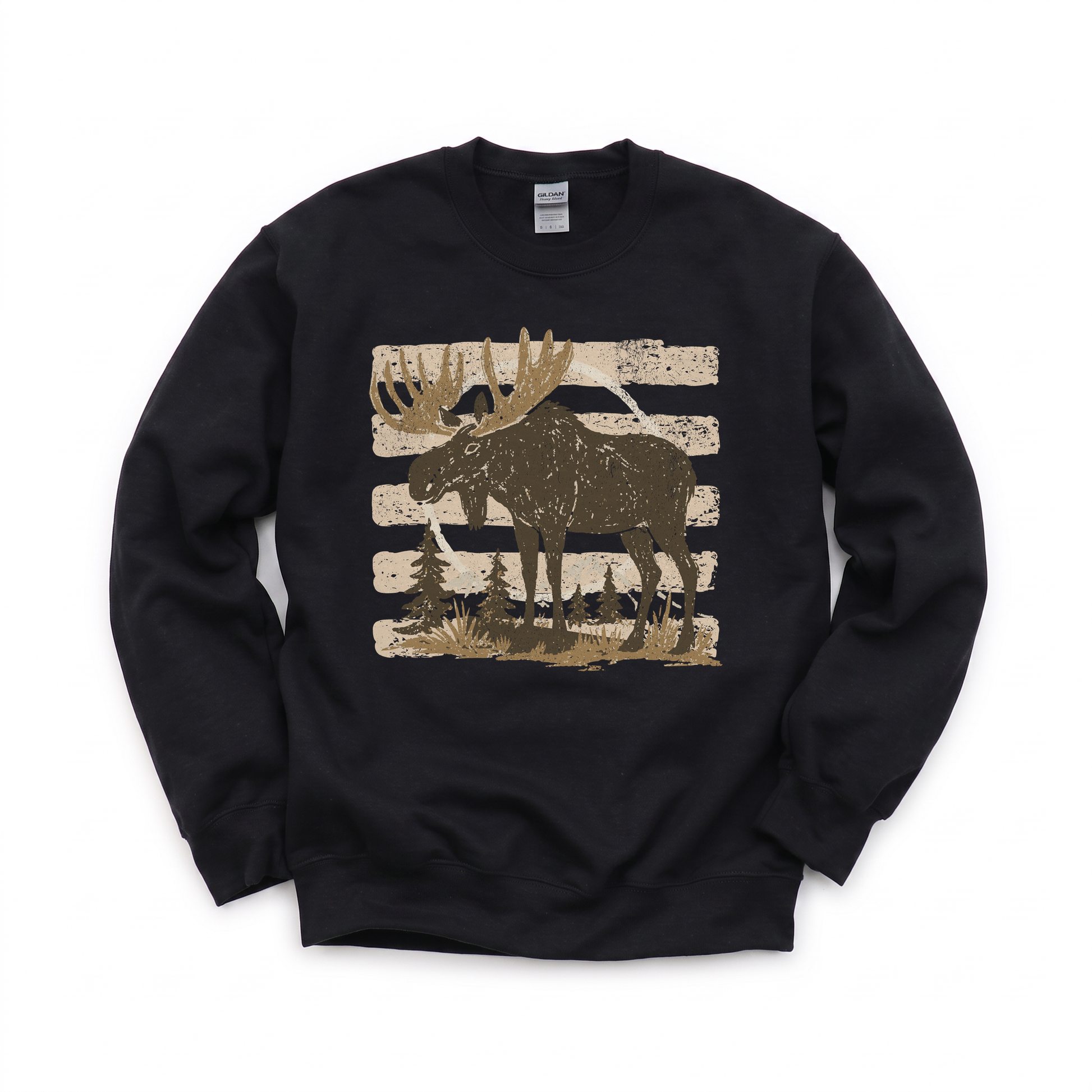 Moose graphic on Gildan 18000 in Black