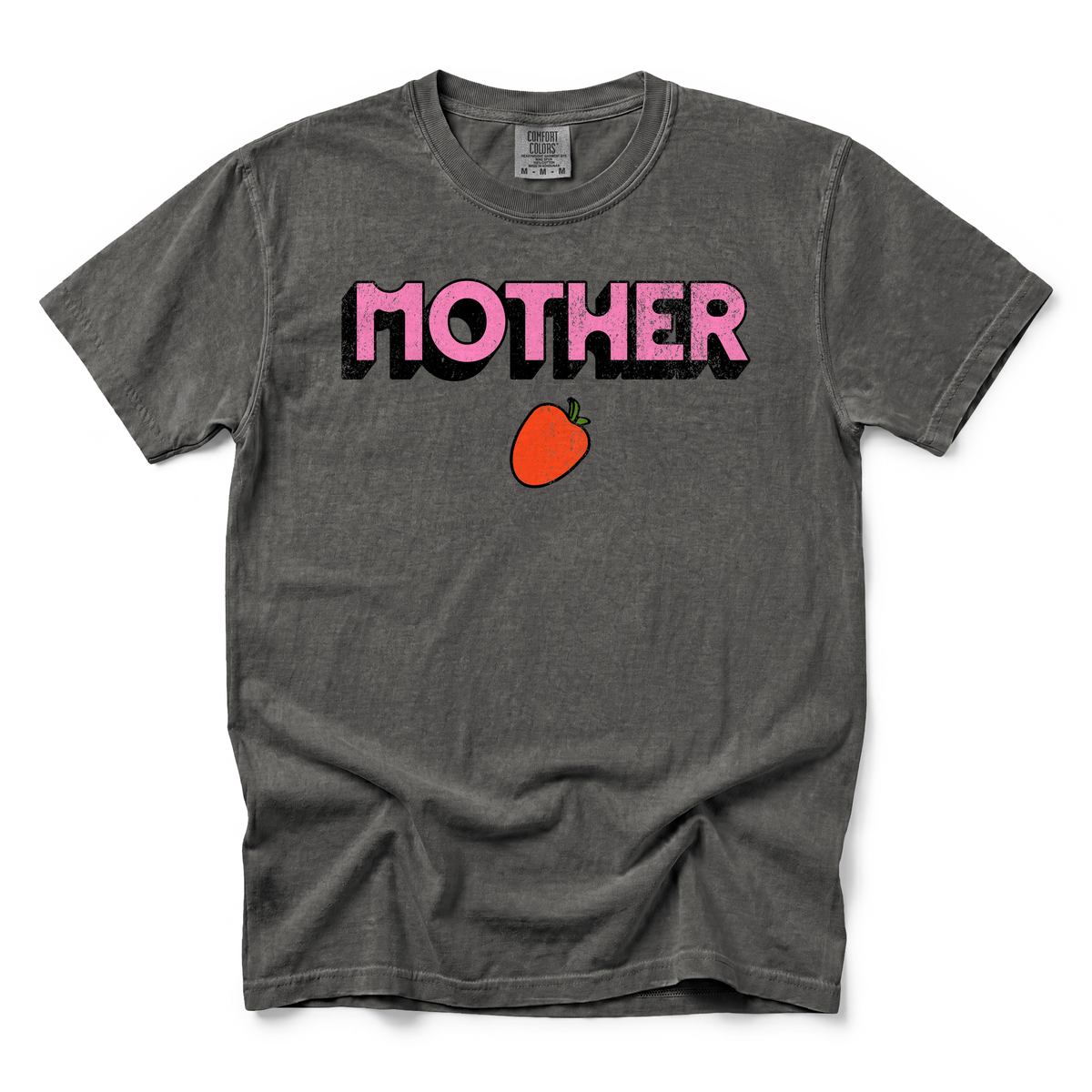 Mother Strawberry graphic on Comfort Colors 1717 in Pepper