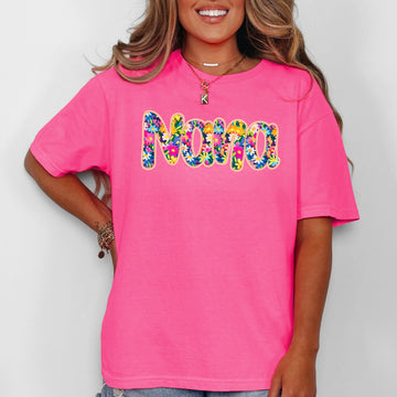 Nana, Floral, Flowers, Mother's Day, Bright, Colorful, Pastels Tshirt Comfort Colors T-Shirt