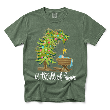 Nativity Scene graphic on Comfort Colors 1717 in Moss