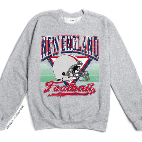 New England Football, Vintage, Football Season, Retro, Game Day, Sports Sweatshirt