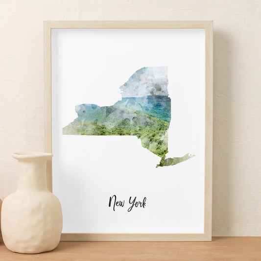 New York Watercolor Map