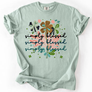 Not Lucky, Simply Blessed, Christian, Faith Based Apparel, Gospel, Comfort Colors T-Shirt