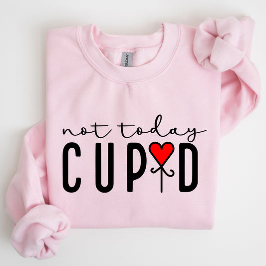 Not Today Cupid, Valentine's Day, Heart Sweatshirt