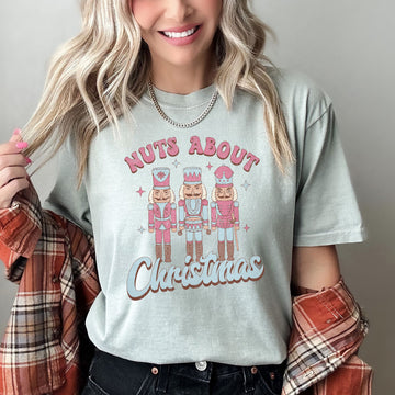 Nuts About Christmas, Pink Nutcrackers, Comfort Colors Tshirt