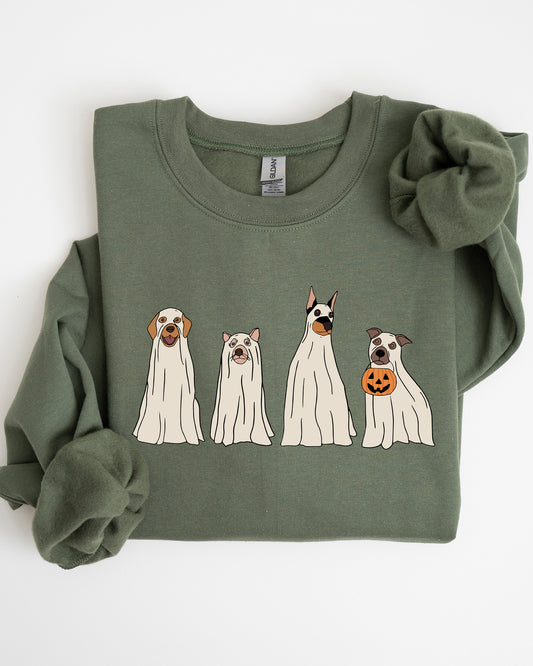 Spooky Ghost Dogs, Bathroom, Funny, Witch, Aesthetic, Meme, Halloween, Spooky, Costume Sweatshirt