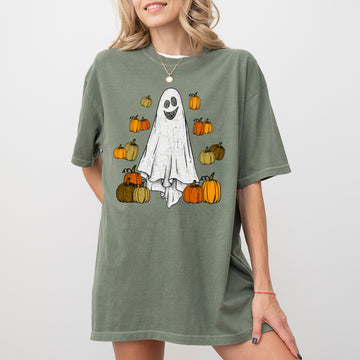 Ghost and Pumpkins, Skeleton, Ghost, Funny, Witch, Aesthetic, Meme, Halloween, Spooky, Costume, Tshirt Comfort Colors T-Shirt