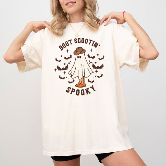 Boot Scootin' Spooky, Ghost, Bat, Skeleton, Funny, Witch, Aesthetic, Meme, Halloween, Spooky, Costume, Tshirt